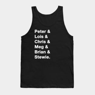 Family Guy Names white Tank Top